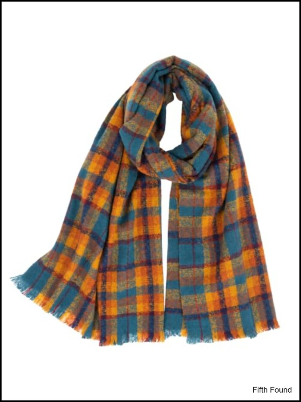 Oversized Tartan Plaid Blanket Scarf Soft Brushed Fringe Wrap Shawl